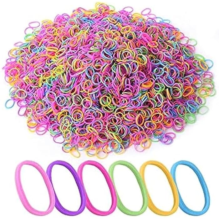 300 Pieces Colored Rubber Bands for Hair Ponytails - Image 1